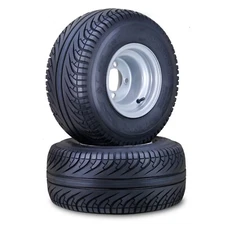 2 ROADGUIDER Golf Cart Tire Wheel Assembly 18X8.5-8 w/4 Lugs on 4" Silver Rim