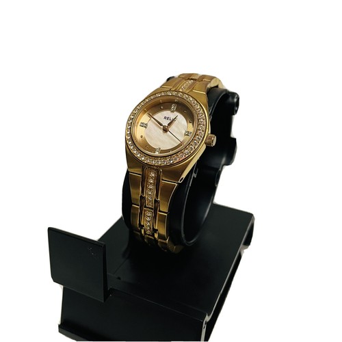 Relic Womens Rose Gold Crystal Accents 