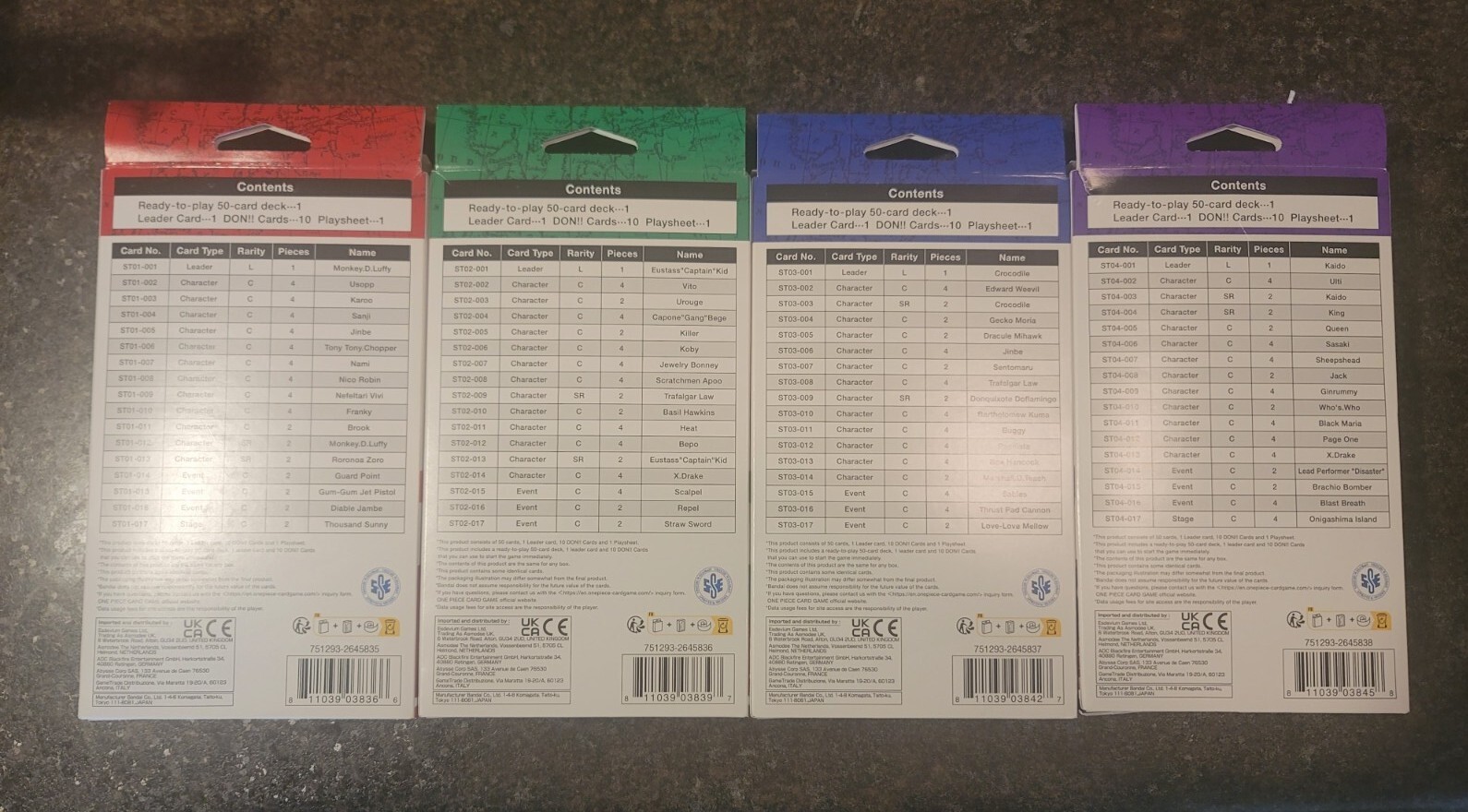 ONE PIECE card game English starter deck ST 01/02/03/04 Purchased At