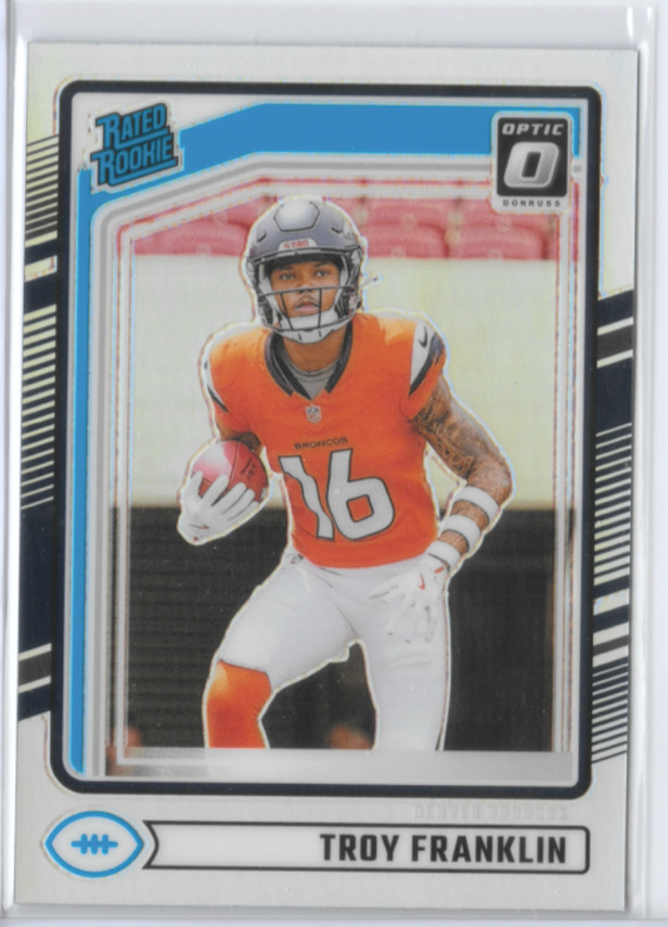 2024 Panini Donruss Rated Rookie Optic Preview Holo Prizm #338 Troy Franklin