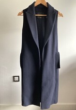 Women’s Navy Blue Wool Massimo Dutti Waistcoat Jacket - Size Xs