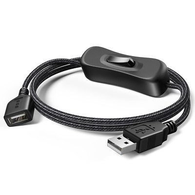 USB Switch Extension Cable, (Upgraded Data + Power) USB Extension Cord with On/O