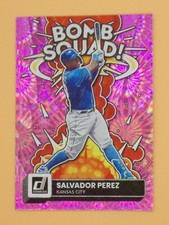 2022 Donruss Salvador Perez Bomb Squad Pink Fireworks #1 Kansas City Royals