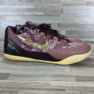 Nike Kobe 9 IX EM Silk Men's Size 11.5 Burgundy Gold Basketball