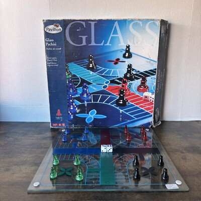 Pavilion Glass Pachisi Family Board Game Set - Rare Toys R Us Edition Complete!