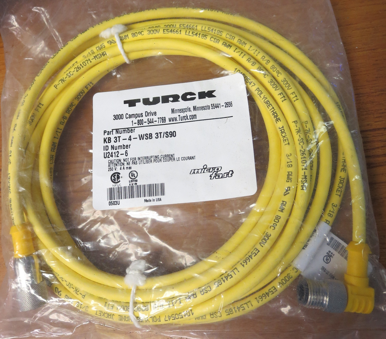 Turck RK KB 3T-4-WSB 3T/S90 Cable | eBay