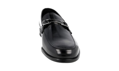 PRADA Leather Logo Loafer Dress Shoes - 2DB179 - Black - NEW - US