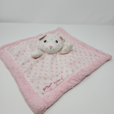 Betsey Johnson Pink White Hearts Teddy Bear Security Blanket