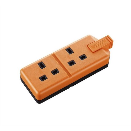 Permaplug 2 Gang Trailing Sockets Double. ELS132B-01 Orange,White. 13A Extension - Picture 3 of 8