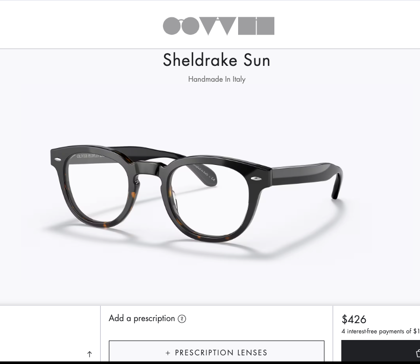 OLIVER PEOPLES / SHELDRAKE A サイズ: 49 OLIVER PEOPLES SHELDRAKE 49mm Optical MSRP$426 Robert Downey