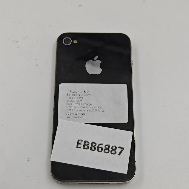 Apple IPhone 4 A1332 - Non Funzionante, 32GB, Nero - Immagine 4 di 4