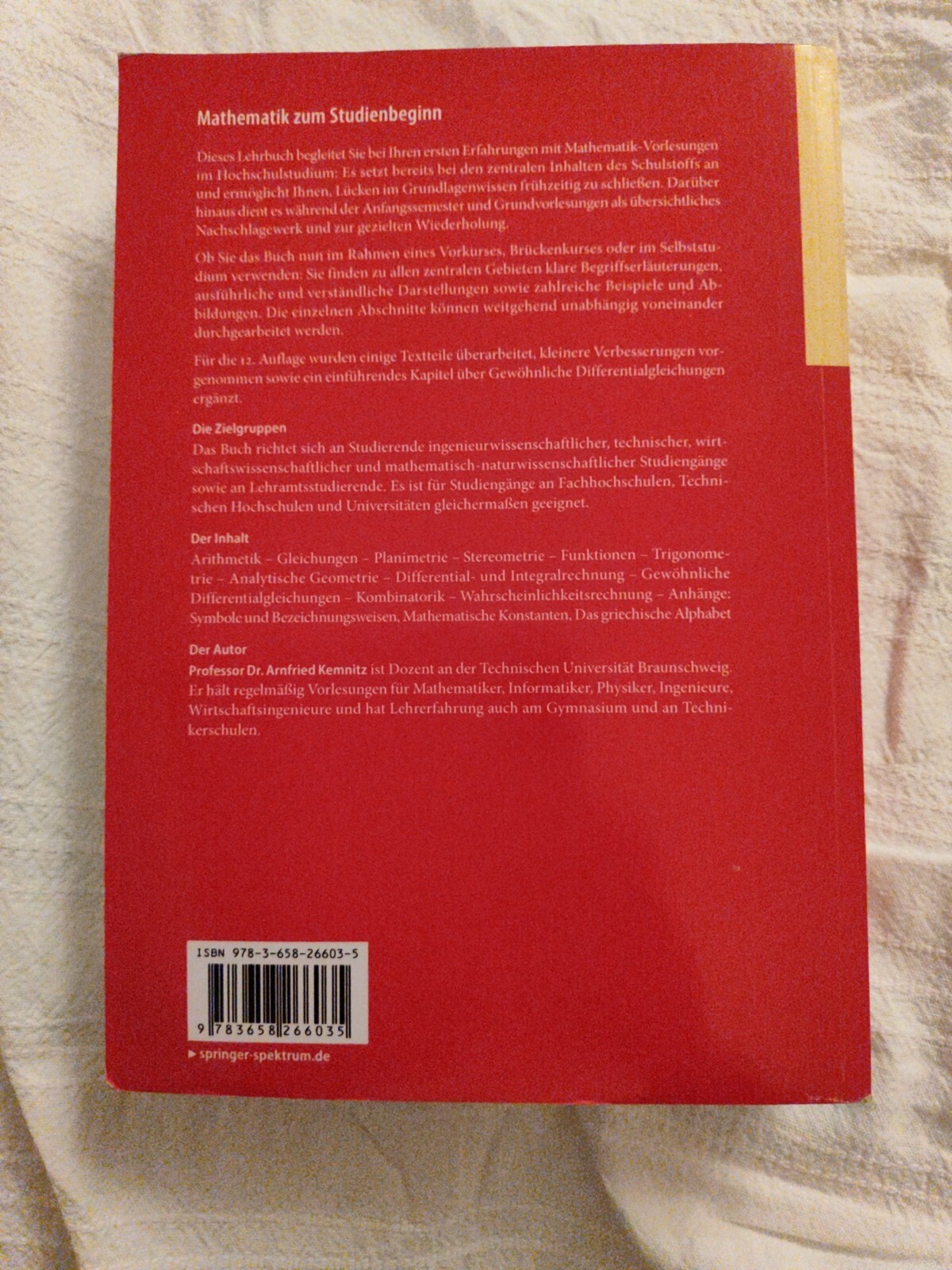 Thumbnail - Mathematik Zum Studienbeginn | Arnfried Kemnitz | Taschenbuch |