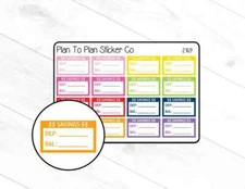 2169~~Savings Tracker Planner Stickers.