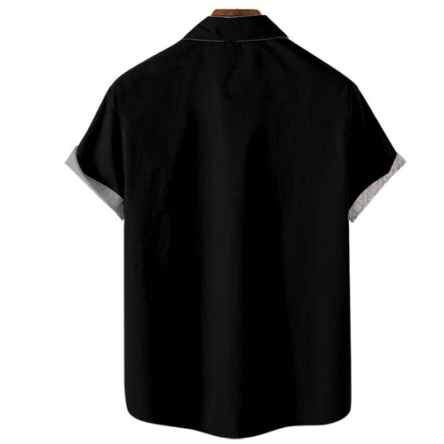 Camisa de vestir de boda de playa de guayabera cubana informal con botones de manga corta para hombre - Imagen 4 de 43