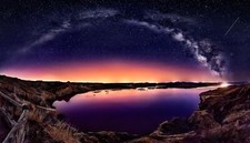 Landscape long exposure galaxy milky way starry night Custom Gaming Mat Desk