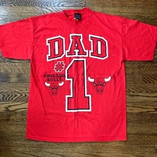 Vintage Magic Johnson Chicago Bulls 1 Dad T Shirt Tee Red Size Large