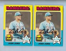 2024 Heritage 298 Josh Jung Rangers 3rd Base All Star Rookie Gold Cup 2 Card Lot