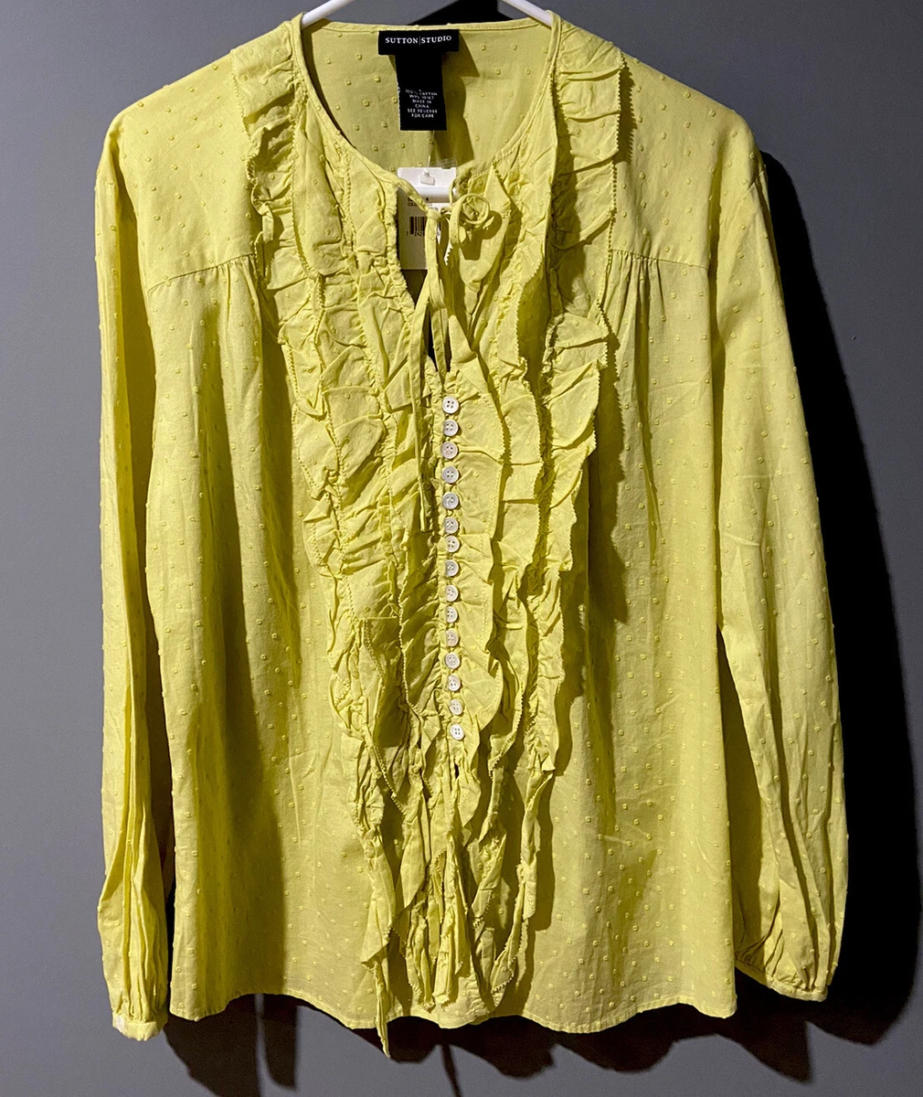 NWT Macy s brand Sutton Studio Poet Blouse size Small US4 Eyelet
