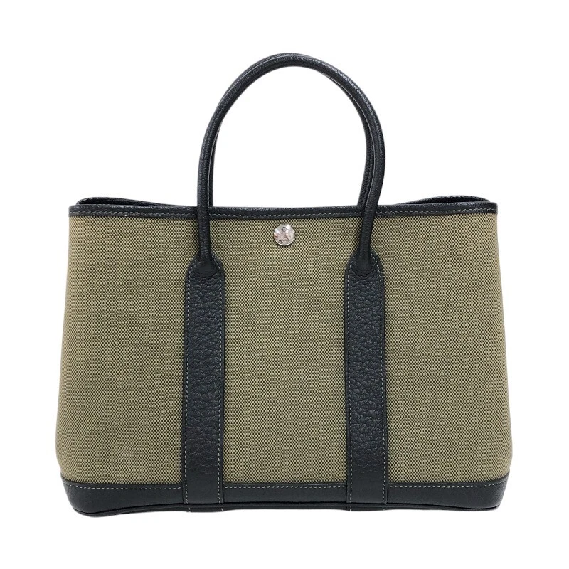 HERMES Garden Party TPM khaki toile ash Negonda black silver