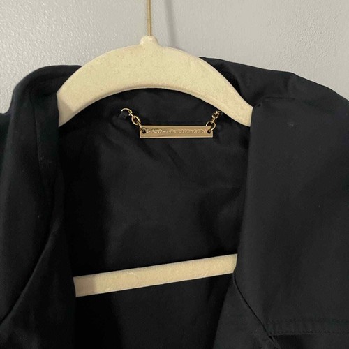 Diane Von Furstenberg Ursula Trench coat Navy Size M - Picture 12 of 13