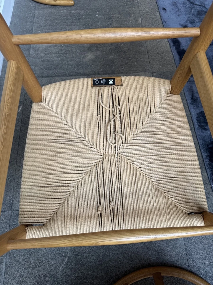 Hans J. Wegner “Wishbone” Chairs in Oak, Carl Hansen & Son 6 Available - Image 4 of 4