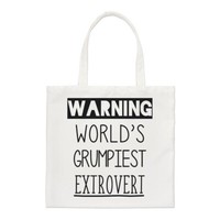 Achtung Weltweit Grumpiest Extrovert Regular Tragetasche Geburtstag Lustig
