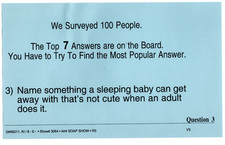 Family Feud Question Card - Show Used - From the Estate of Louie Anderson