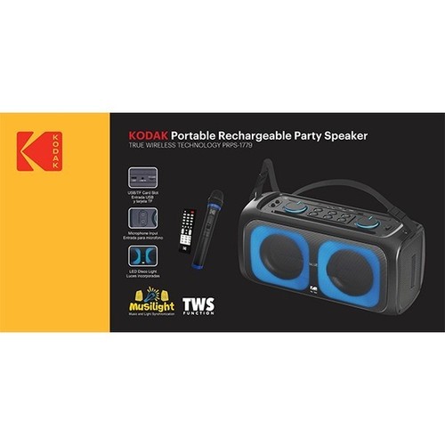 SPEAKER BOX KODAK 6.5" DUAL PRPS-1779 PARTY RECHARGEABLE - NEW, OPEN BOX