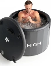 MiHigh Cold Plunge Tub for Athletes Freestanding Ice Bath 92 Gallons Double Wall