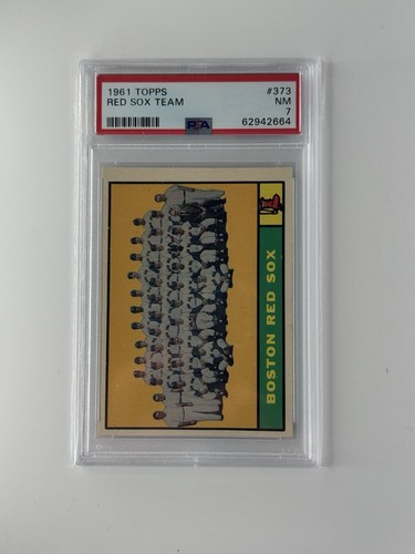 1961 Topps Vintage Baseball #373 Boston Red Sox Team Card PSA 7