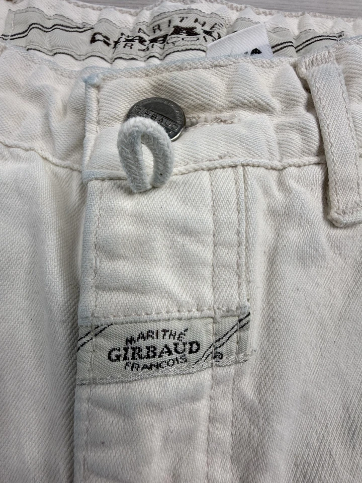 Antigo Jeans Marithe Francois Girbaud Mom Bege Cintura Alta Conicidade Anos 90 Fabricado nos EUA 26x31,5 - Imagem 2 de 4