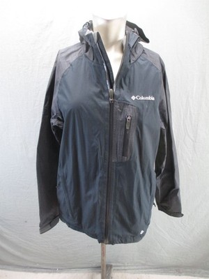 Columbia Size M Mens Black Hooded Full Zip Insulated Hiking Windproof Jacket 895