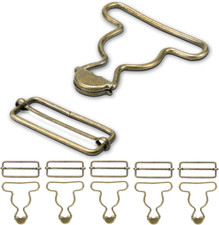 6 Sets 1-1/2" Overall Buckles Replacement, Suspender Buckle Metal Bib Clip Clasp