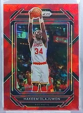 2022-23 Panini Prizm RED CRACKED ICE PRIZM 🏀 HAKEEM OLAJUWON #290