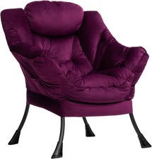 HollyHOME Velvet Armchair Comfy Armchair Living Room Reading Chair Bedroom Small