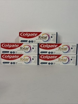 5 Colgate Total Active Prevention Deep Clean Toothpastes 3.3 oz EXP 2027