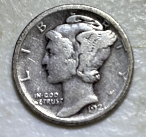 1921 D Mercury Dime circulated 90% Silver Fine F