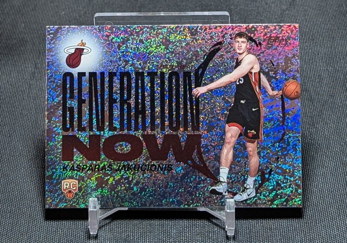 Kasparas Jakucionis Generation Now Holo Foil Rookie 2025/26 Topps Card #20 Heat
