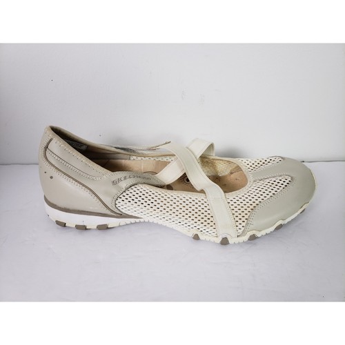 (JL) Skechers Bikers Women's Shoes Size 11 Leather Mesh X-Strap Flats Sneakers - Picture 3 of 8