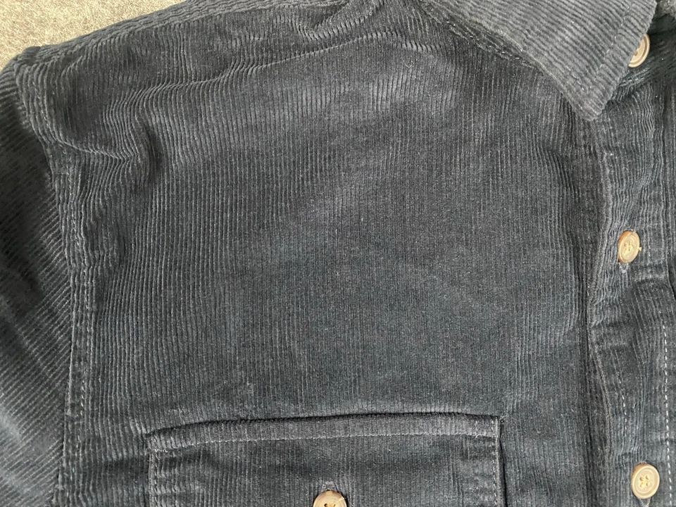 Line Of Trade Shirt Mens Medium Blue Corduroy Chore Pockets Workwear Long Sleeve - Image 2 of 4