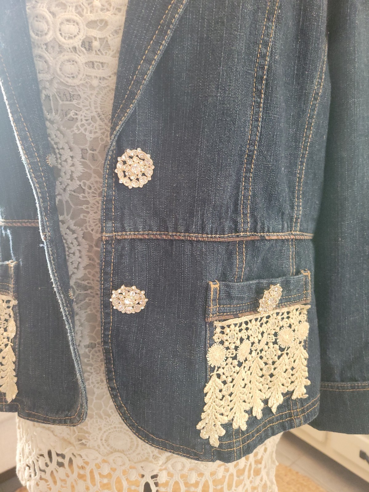 Upcycled Denim Jacket - image 5