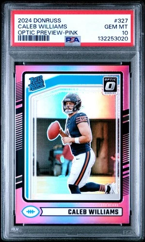 2024 PANINI DONRUSS OPTIC PREV-PINK #327 CALEB WILLIAMS PSA 10
