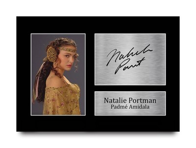 Natalie Portman Signed Star Wars Padme Pre Printed Autograph Photo