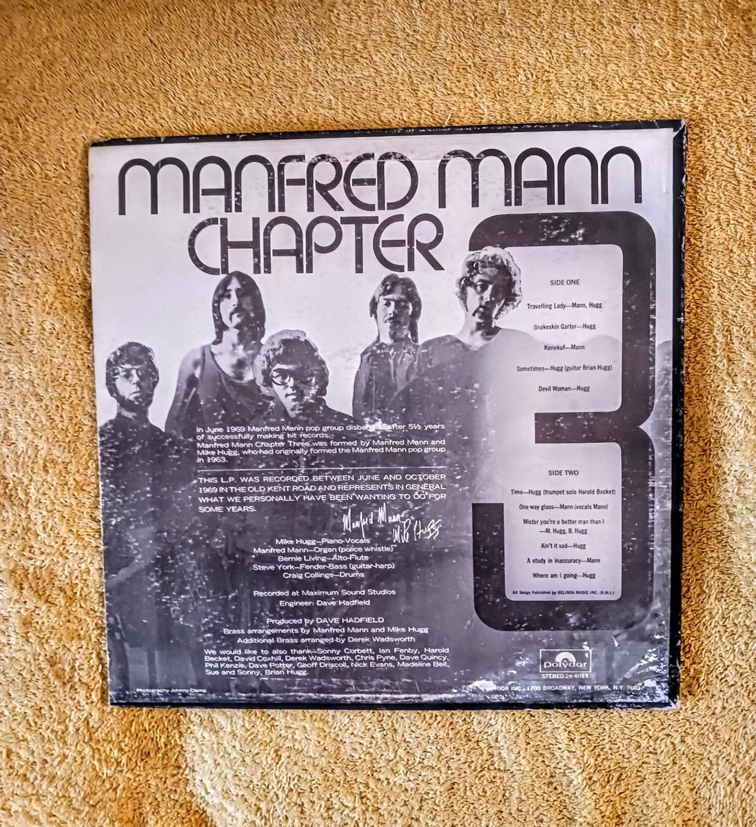 MANFRED MANN -CHAPTER THREE -Vinyl LP Album VINTAGE Record V, VG+