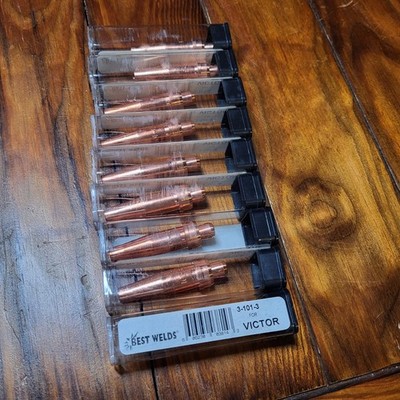 Victor Best Welds Welding Tips Lot (9) 2 Inch Copper 3-101-3 KTP