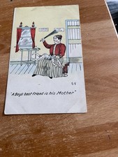 1905 Punishment Comic Lady Beats Boy Smack Cane Birch Postcard