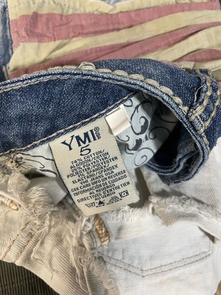 YMI American USA Flag Raw Hem Women's Jean Short Shorts Frayed Patriotic Size 5 - Image 4 of 4