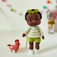 Adorable Handmade Crochet Girl Doll, Amigurumi Gift for Kids and Toy Collectors