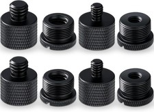 8pcs Mic Stand Adapter Screw Thread Converter 3/8 5/8 1/4 Black Microphone