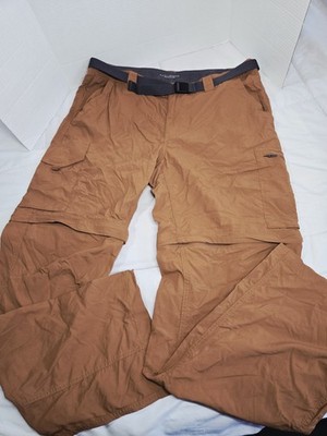Columbia Silver Ridge Convertible Pants Orange Men's 38X32 Hiking Outdoors Travl
